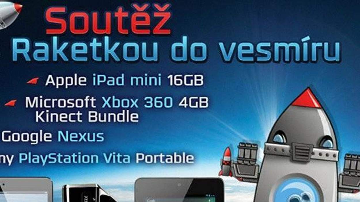 Raketka.cz: Vesmírná soutěž o herní konzole a tablety