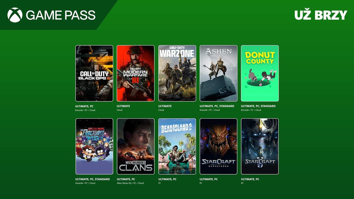 Oznámeny novinky při předplatné Game Pass - MechWarrior 5: Clans, Call of Duty: Black Ops 6 nebo Dead Island 2