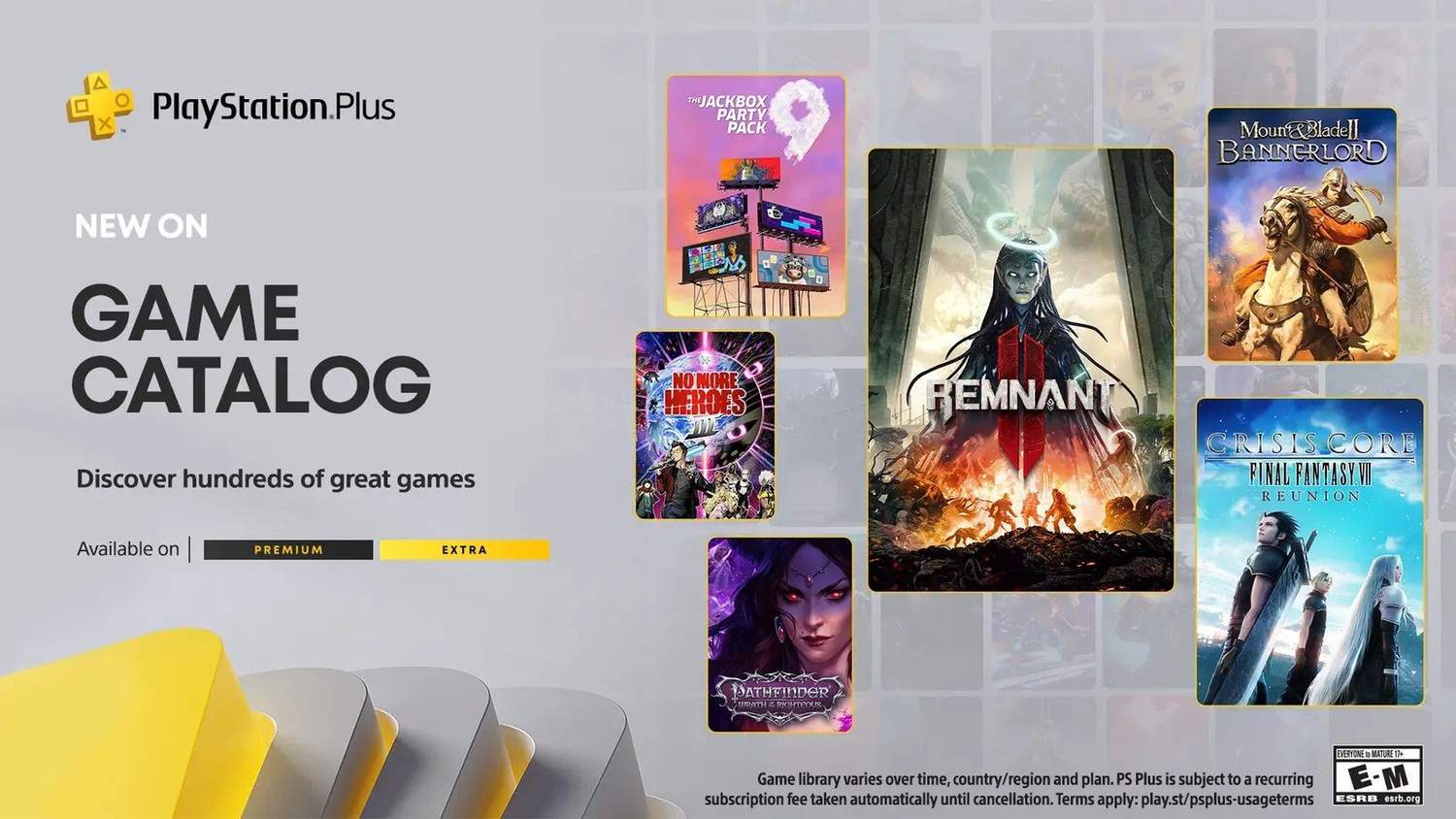 Sony oznámila nové hry do předplatného PlayStation Plus Extra a Premium – Remnant II nebo Crisis Core Final Fantasy VII Reunion