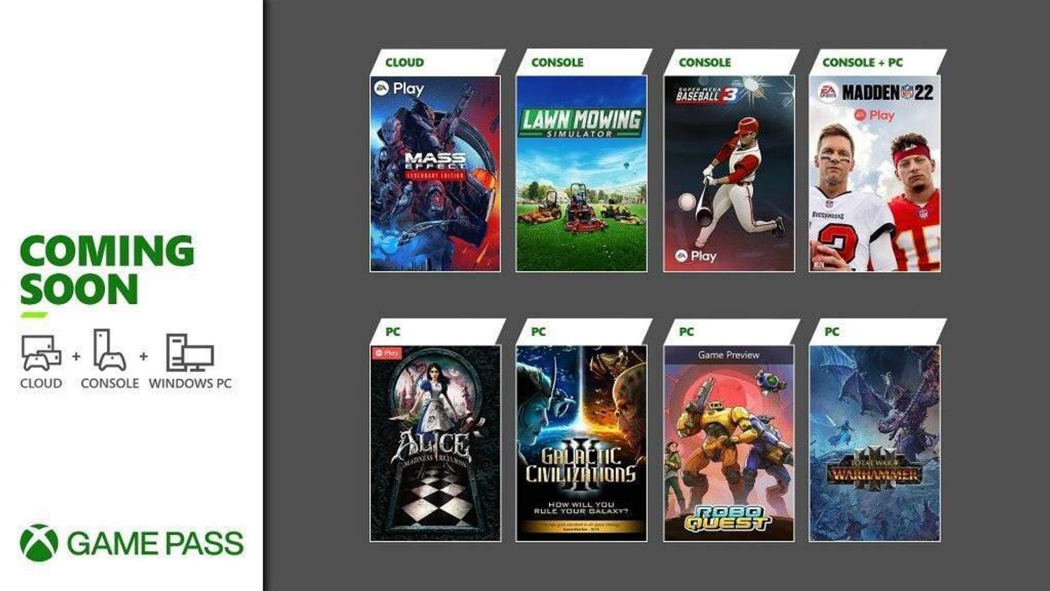 Oznámeny novinky pro Xbox Game Pass