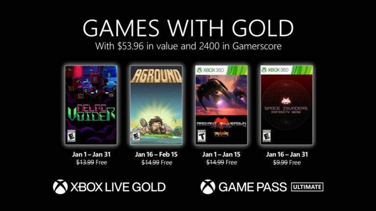 Oznámeny lednové hry pro Xbox Live Gold