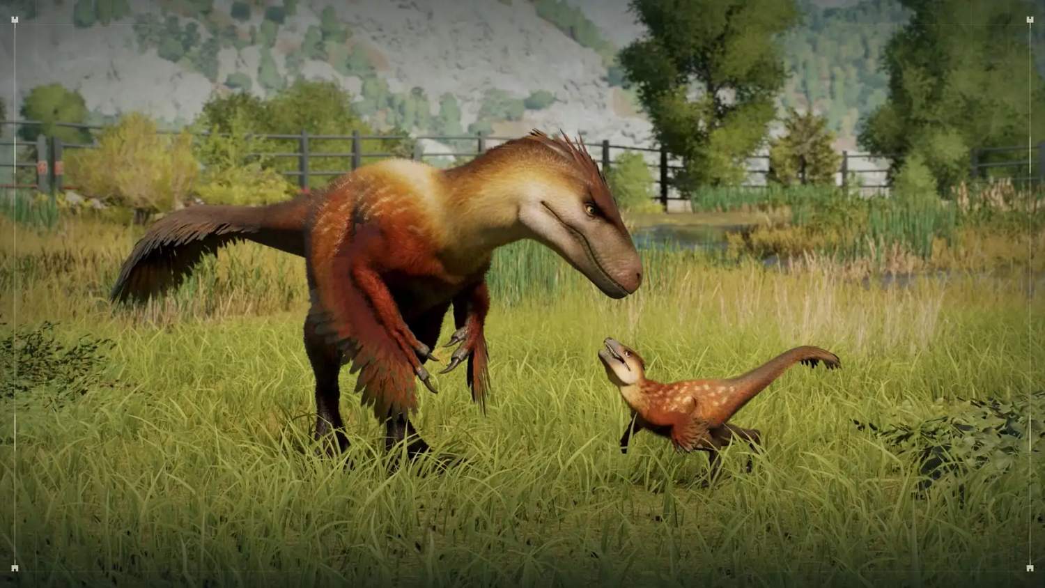 Nová videa z připravované strategie Jurassic World Evolution 3 ukazují dinosauří park i Utahraptora