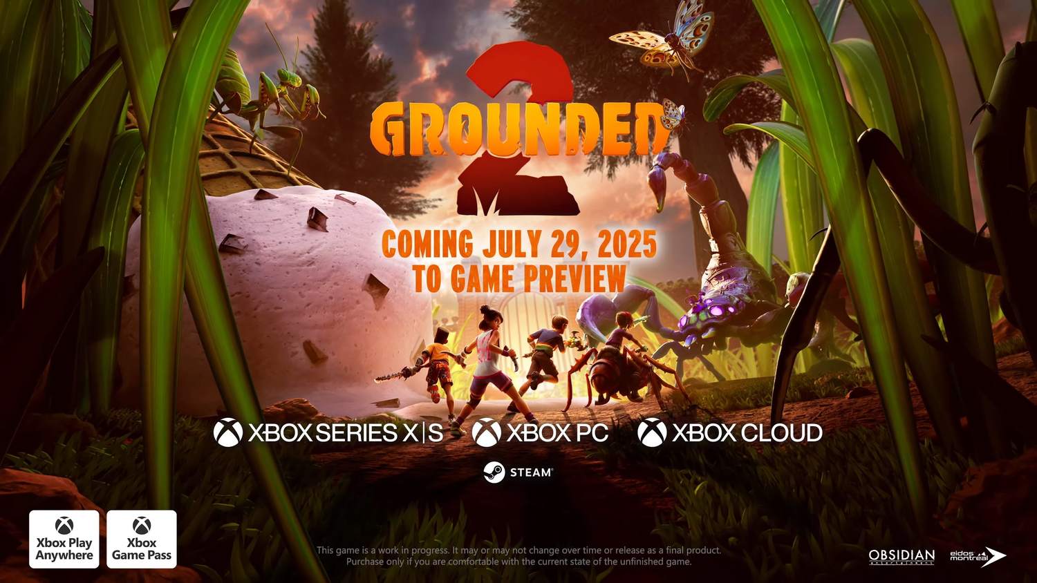 Studio Obsidian Entertainment připravuje hru Grounded 2, příští měsíc vyjde v předběžném přístupu
