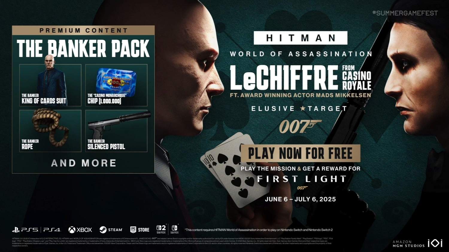 Hra Hitman World of Assassination dostala nový Elusive Target, cílem je Le Chiffre z Casino Royale