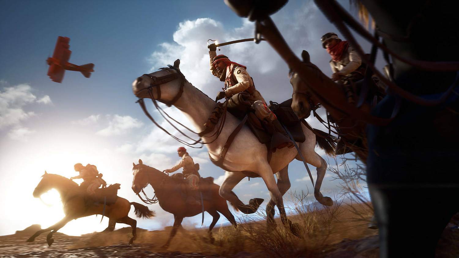 Záběry z hraní pouštní mapy akce Battlefield 1