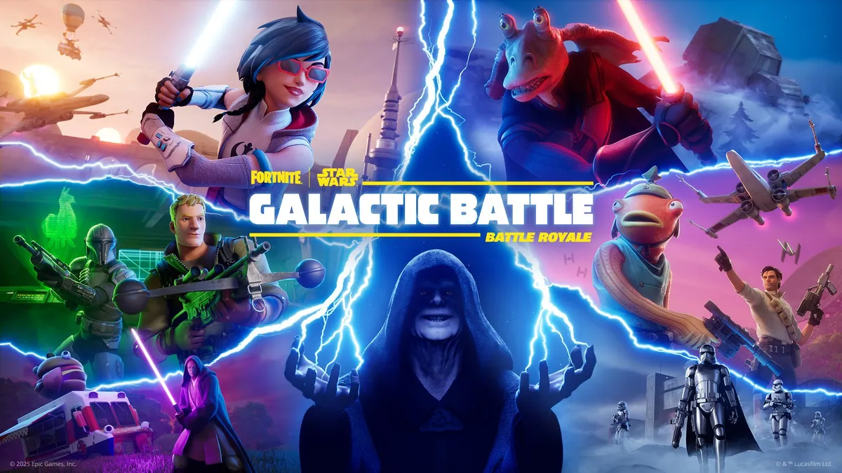 Hlavní obrázek článku: Ve Fortnite startuje sezóna Star Wars, Palpatine útočí na ostrov a jeho osud visí na vlásku