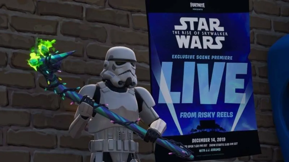 Hlavní obrázek článku: Příští týden se objeví ve Fortnite kino s ukázkou z filmu Star Wars: Vzestup Skywalkera