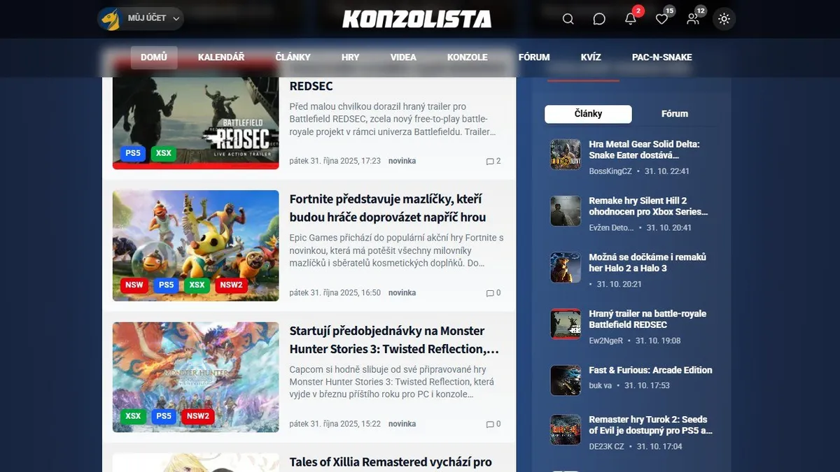 Hlavní obrázek článku: Velký update Konzolisty – přinášíme uživatelské recenze, wishlist a další novinky