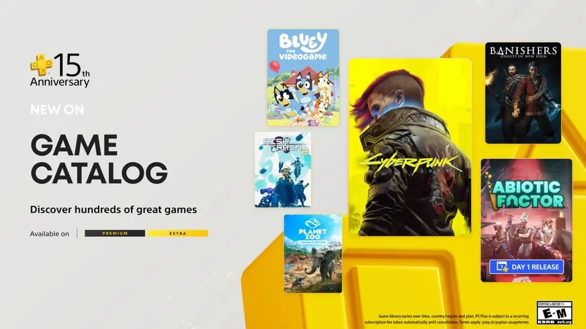 Hlavní obrázek článku: Oznámeny nové hry do předplatného PlayStation Plus Extra a Premium – Cyberpunk 2077, Banishers: Ghosts of New Eden nebo Planet Zoo