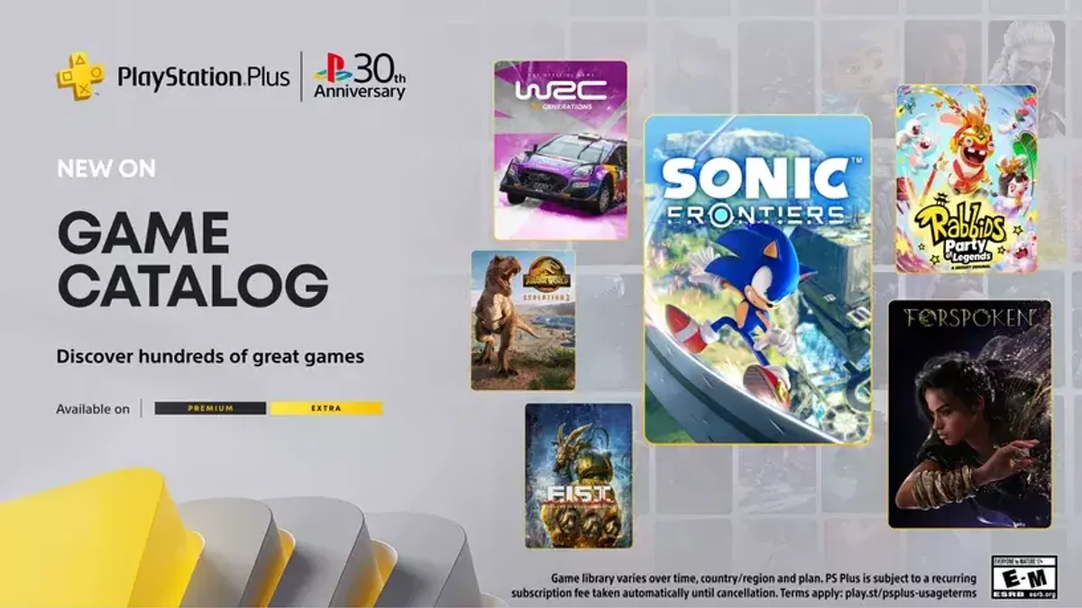 Hlavní obrázek článku: Sony oznámila nové hry do předplatného PlayStation Plus Extra a Premium – Sonic Frontiers, Forspoken nebo WRC Generations
