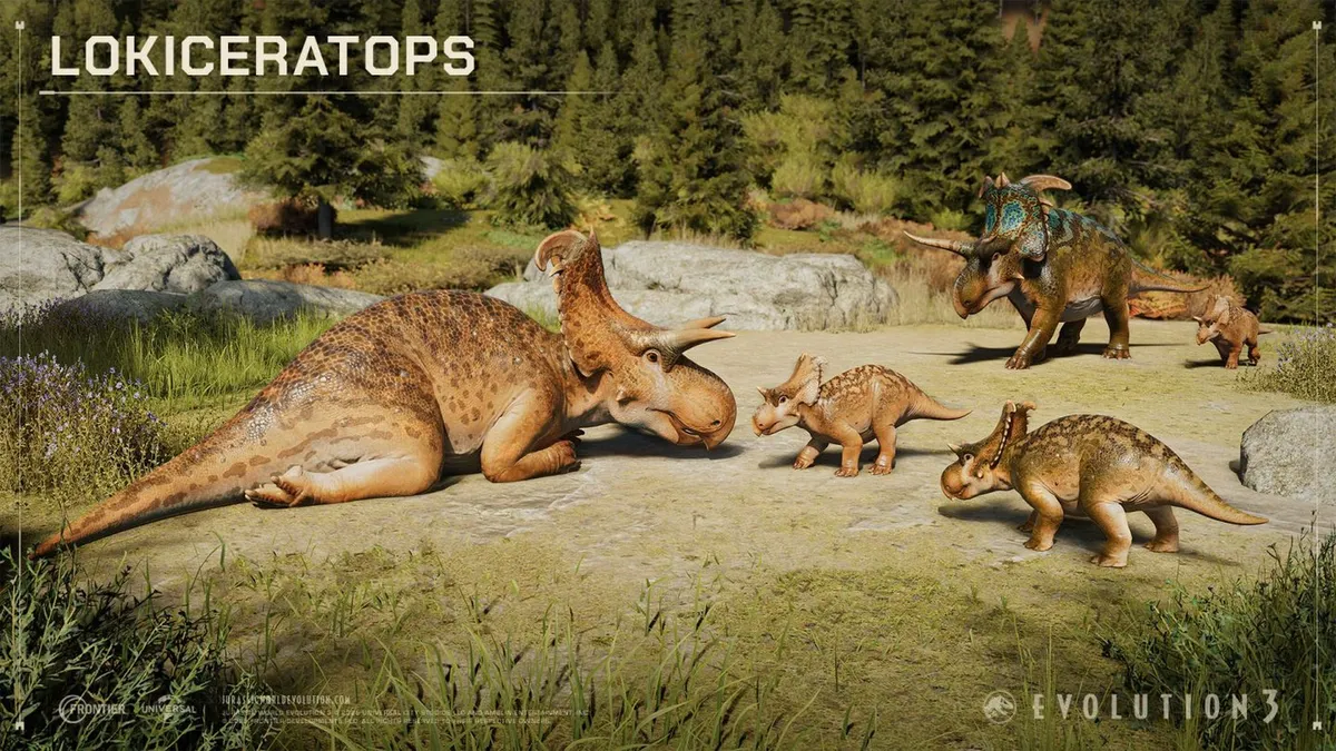 Hlavní obrázek článku: V novém traileru na Jurassic World Evolution 3 se představuje Lokiceratops