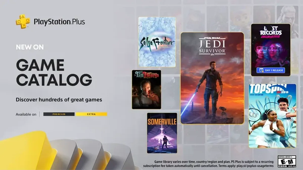 Hlavní obrázek článku: Sony oznámila nové hry do předplatného PlayStation Plus Extra a Premium – Star Wars Jedi: Survivor nebo TopSpin 2K25