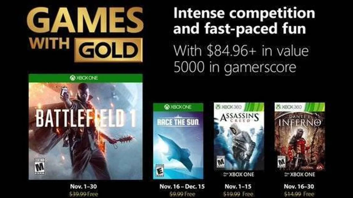 Hlavní obrázek článku: Oznámeny listopadové hry v členství Xbox LIVE GOLD