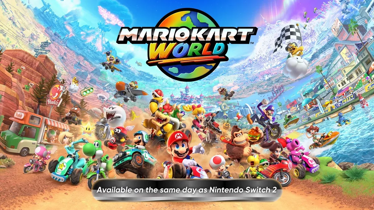 Hlavní obrázek článku: Oznámena závodní arkáda Mario Kart World pro Nintendo Switch 2