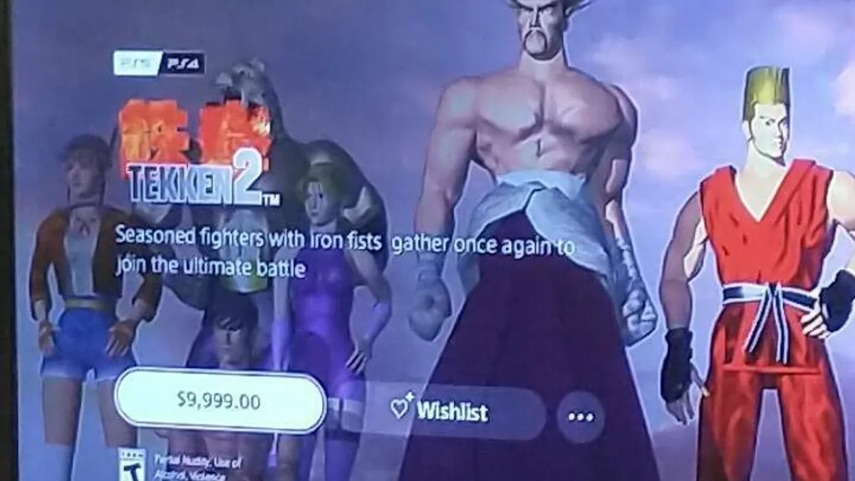Hlavní obrázek článku: Sony chybně stanovila cenu hry Tekken 2 na téměř 10 tisíc dolarů, už ji stihl okomentovat i Katsuhiro Harada