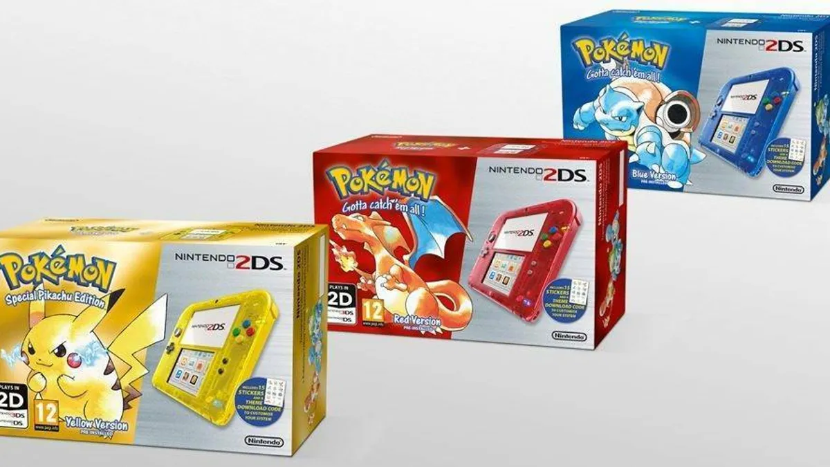 Hlavní obrázek článku: Oznámeny Nintendo 2DS bundly s klasickými Pokémon hrami