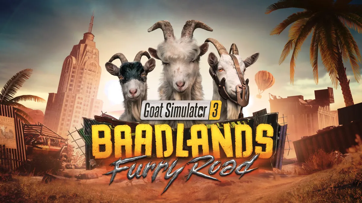 Hlavní obrázek článku: Hra Goat Simulator 3 dostane v listopadu post-apokalyptické rozšíření Baadlands: Furry Road 