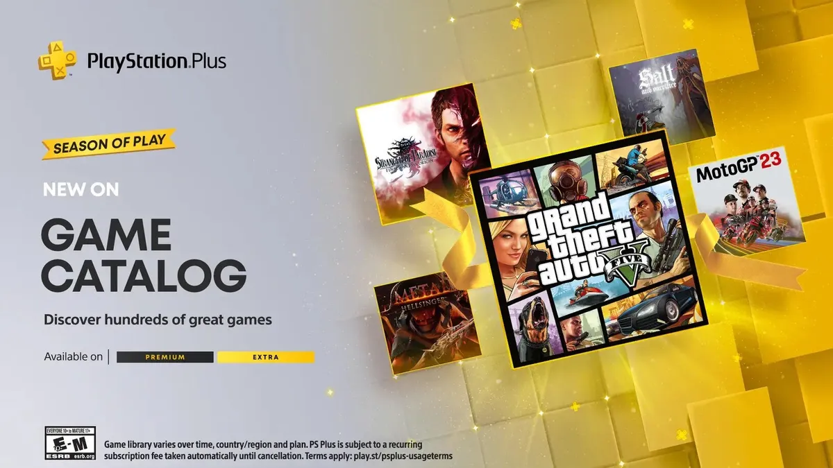 Hlavní obrázek článku: Sony oznámila nové hry do předplatného PlayStation Plus Extra a Premium – Grand Theft Auto V, MotoGP 23 nebo Stranger of Paradise: Final Fantasy Origin