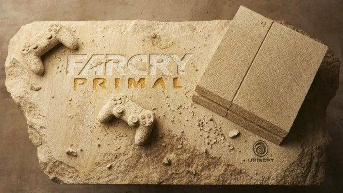 Hlavní obrázek článku: Ubisoft nechal vytvořit z kamene PS4 jako součást propagace Far Cry Primal