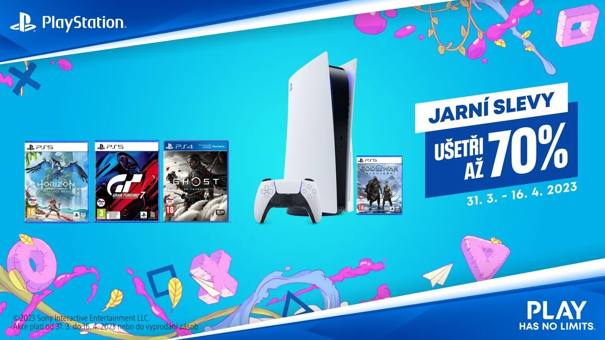 Hlavní obrázek článku: Jarní slevy PlayStationu až o 70%, kupte levněji konzoli PlayStation 5 i vybrané first-party hry + nové kartičky Pokémon