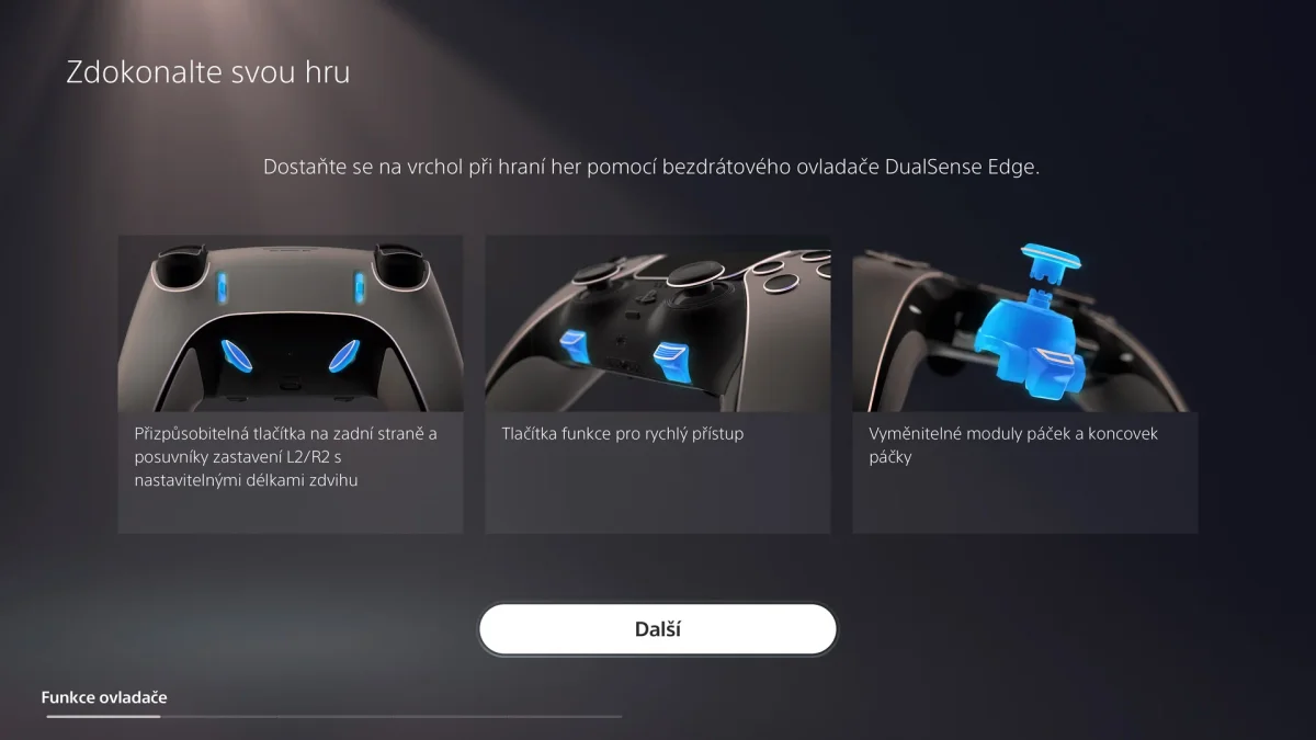 Test gamepadu DualSense Edge