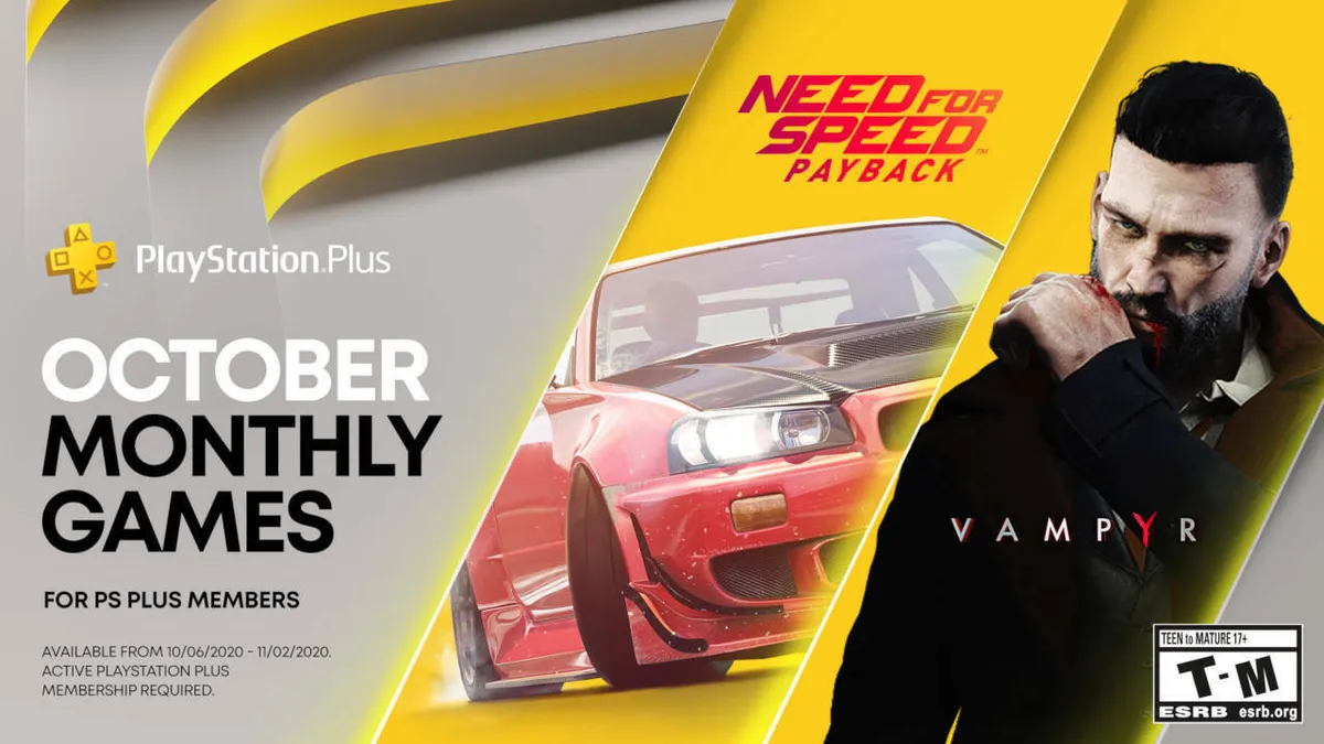 Hlavní obrázek článku: Need for Speed: Payback a Vampyr v říjnové nabídce PlayStation Plus