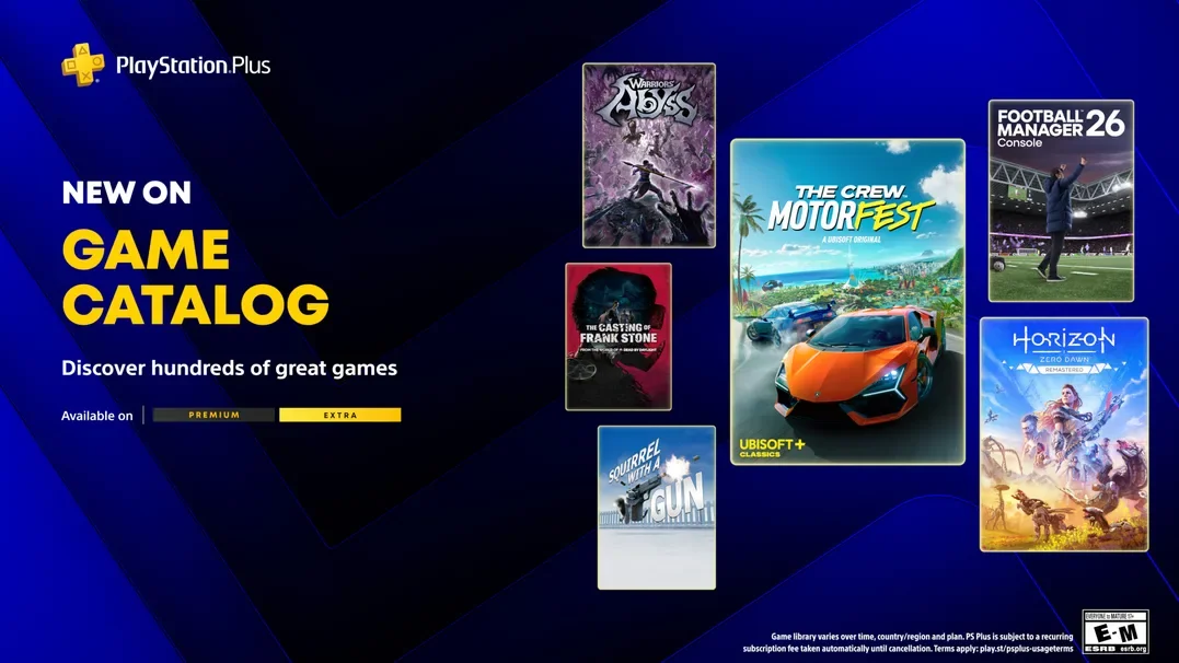 Hlavní obrázek článku: Oznámeny nové hry do předplatného PlayStation Plus Extra a Premium - The Crew Motorfest nebo Horizon Zero Dawn Remastered