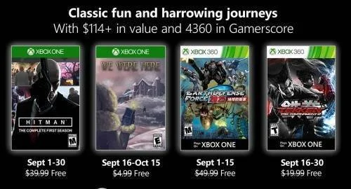 Oznámeny zářijové hry pro Xbox LIVE GOLD