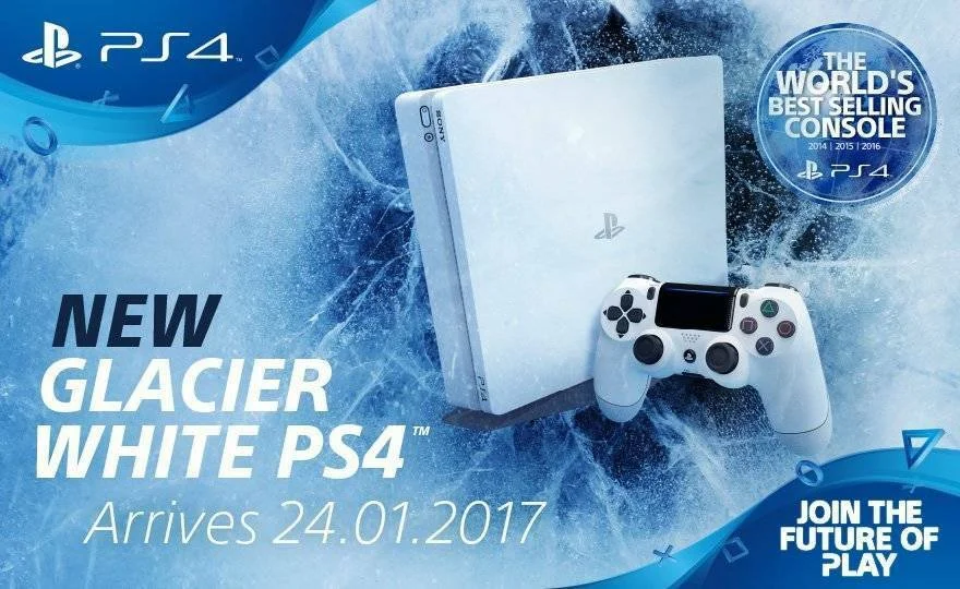 Menší verze konzole PlayStation 4 dostane Glacier White barvu