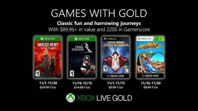 Oznámeny listopadové hry pro předplatitele Xbox LIVE Gold