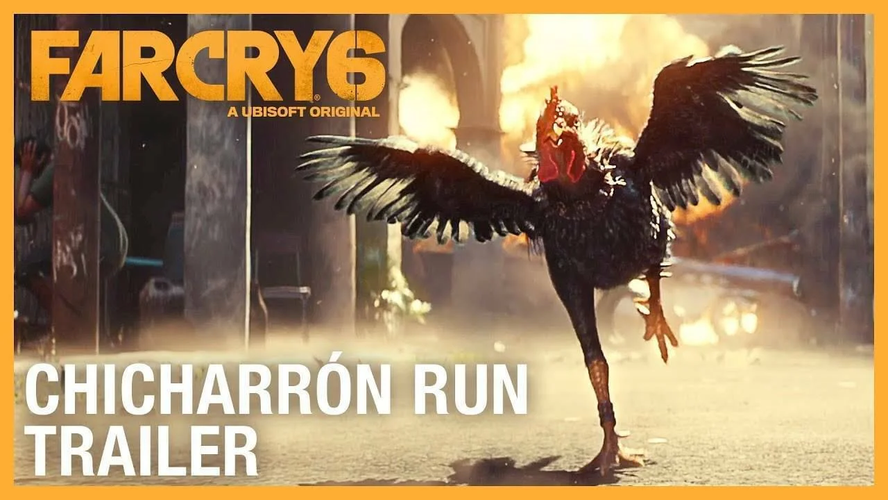 TV spot na akci Far Cry 6 s kohoutem v hlavní roli