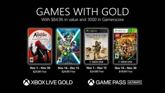 Oznámeny listopadové hry pro Xbox Live GOLD