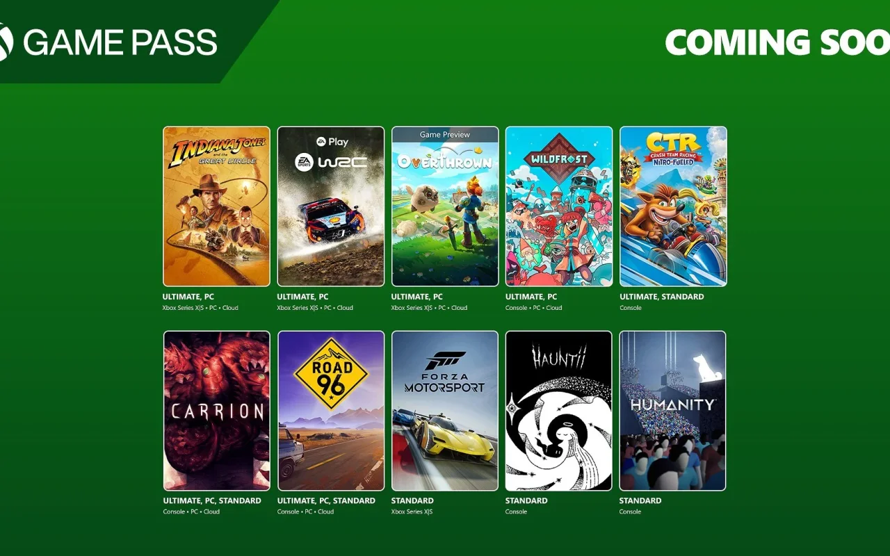 Představeny nové hry do předplatného Game Pass - Indiana Jones and the Great Circle i Crash Team Racing Nitro-Fueled