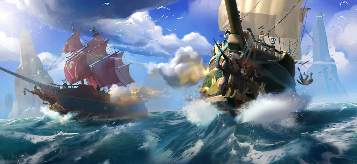 Přiblížení úkolů v pirátské akci Sea of Thieves