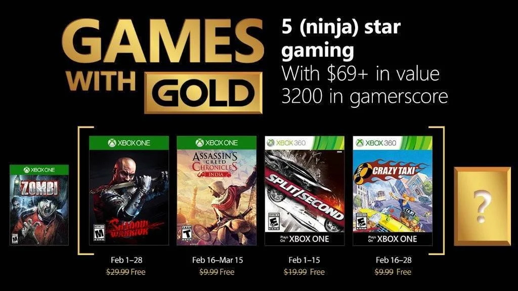 Oznámeny únorové hry pro Zlaté členy na Xbox Live