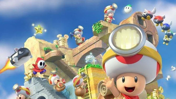 Ukázka kooperace ze hry Captain Toad: Treasure Tracker
