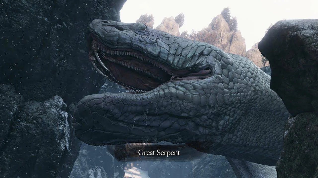 Ukázka obrovského hada z akce Sekiro: Shadows Die Twice