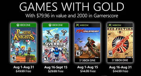 Oznámeny srpnové hry pro Xbox Live Gold
