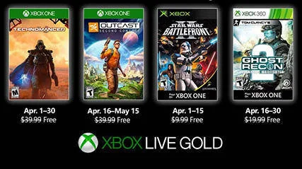 Oznámeny dubnové hry v členství Xbox LIVE GOLD