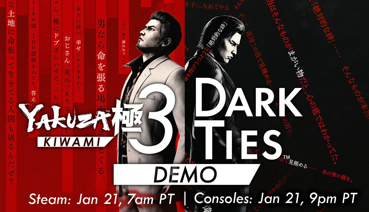 SEGA zítra zveřejní demoverzi na hru Yakuza Kiwami 3 & Dark Ties