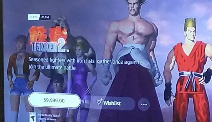 Sony chybně stanovila cenu hry Tekken 2 na téměř 10 tisíc dolarů, už ji stihl okomentovat i Katsuhiro Harada
