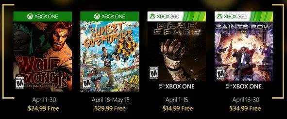 Oznámeny dubnové hry pro Zlaté členy na konzolích Xbox