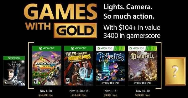 Oznámeny listopadové hry pro Xbox Live Gold uživatele