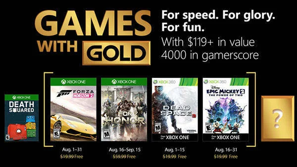 Oznámeny srpnové hry pro Zlaté členy na Xboxu