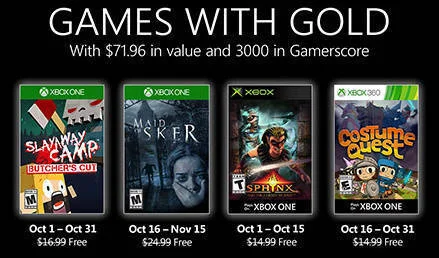 Oznámena říjnová nabídka her v Xbox Live Gold