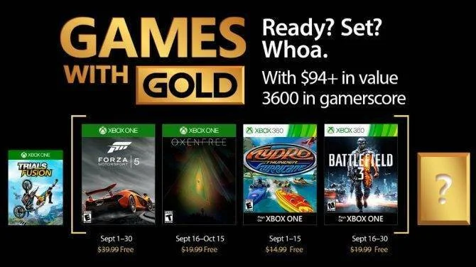 Oznámeny zářijové hry pro Xbox LIVE Gold