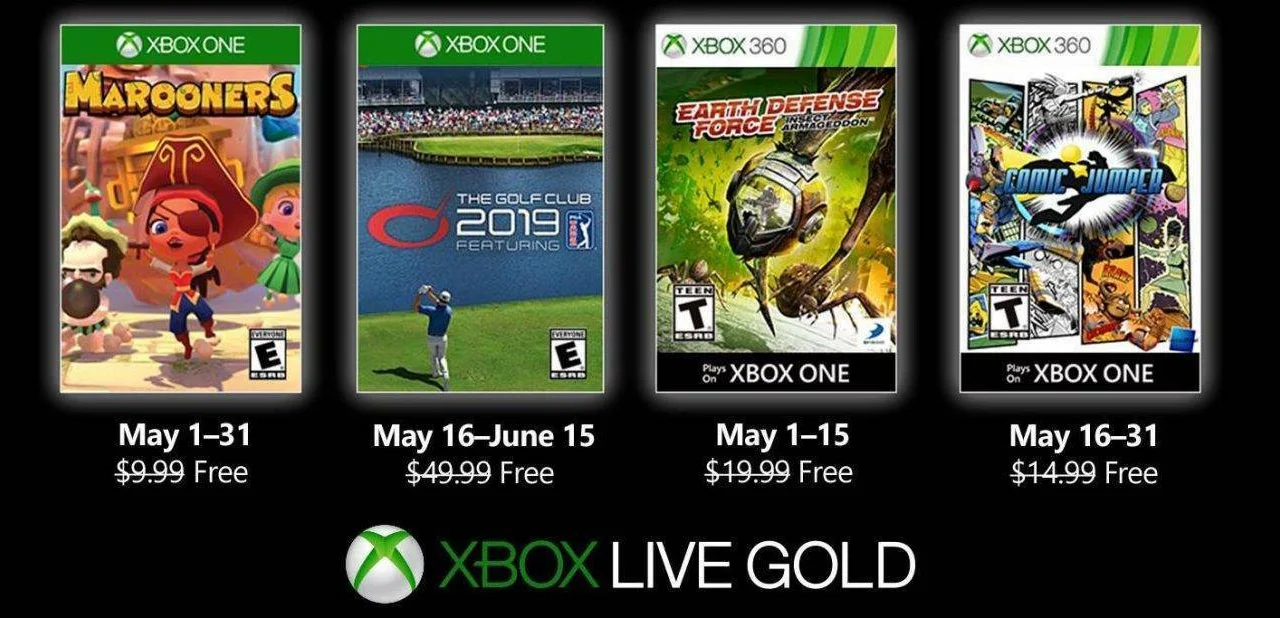 Oznámeny květnové hry pro Xbox Live Gold