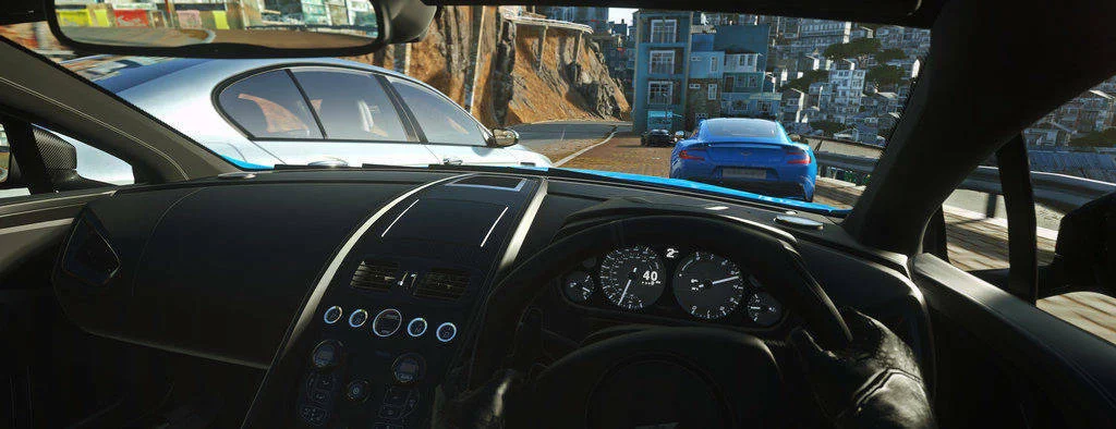 Záběry z hraní Driveclub VR