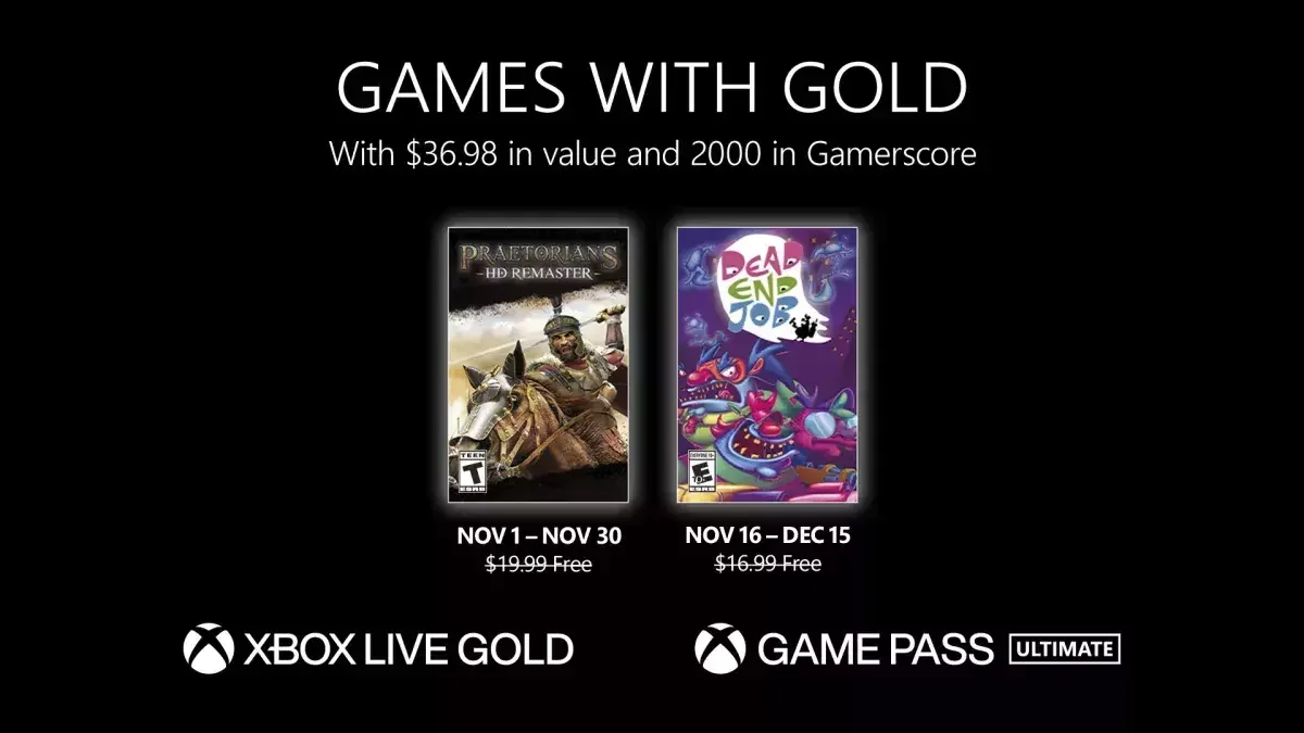 Představena nabídka Games with Gold na listopad