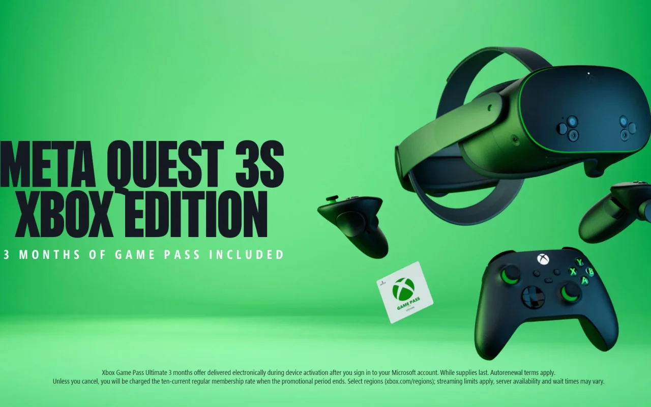 Oznámen headset pro virtuální realitu Meta Quest 3S Xbox Edition
